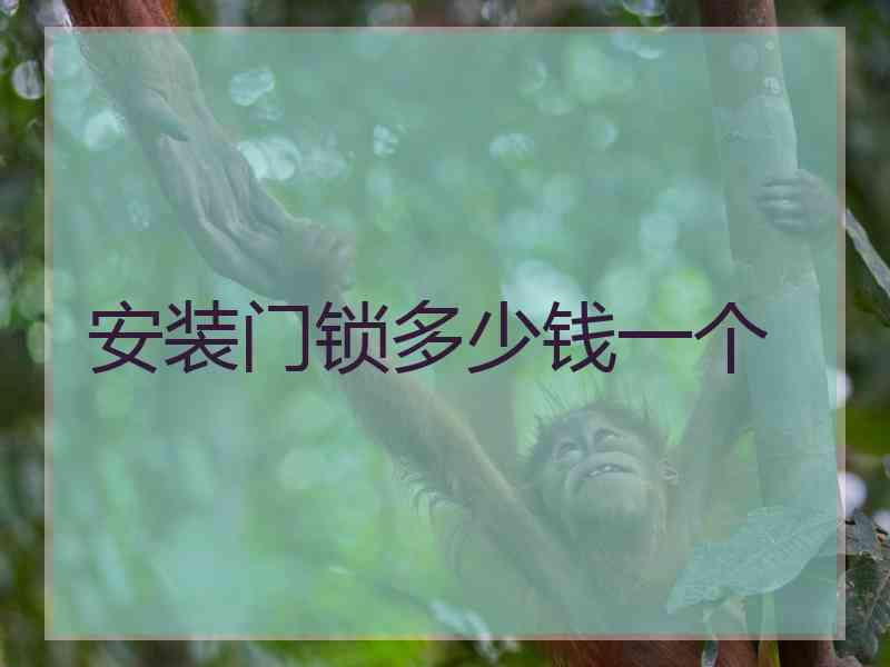 安装门锁多少钱一个