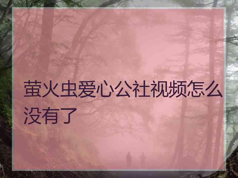 萤火虫爱心公社视频怎么没有了