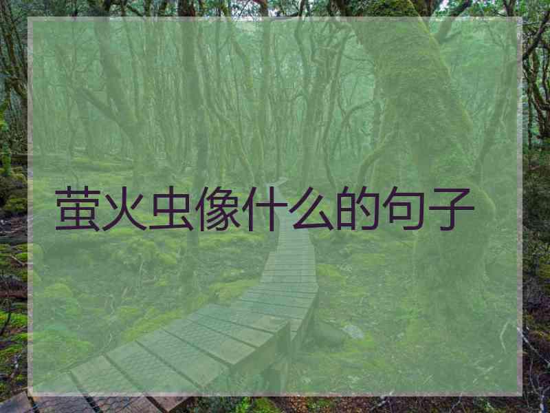 萤火虫像什么的句子