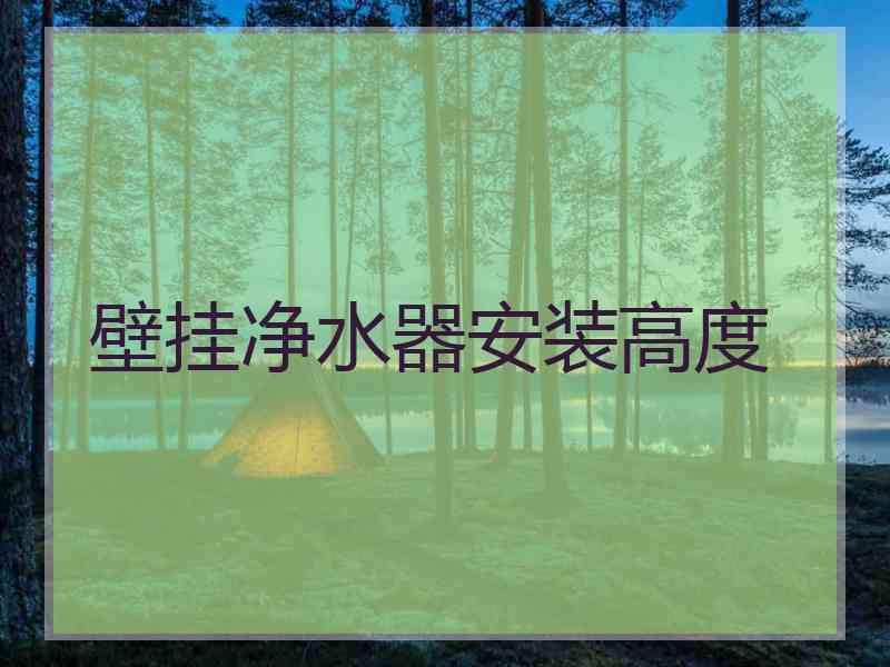 壁挂净水器安装高度