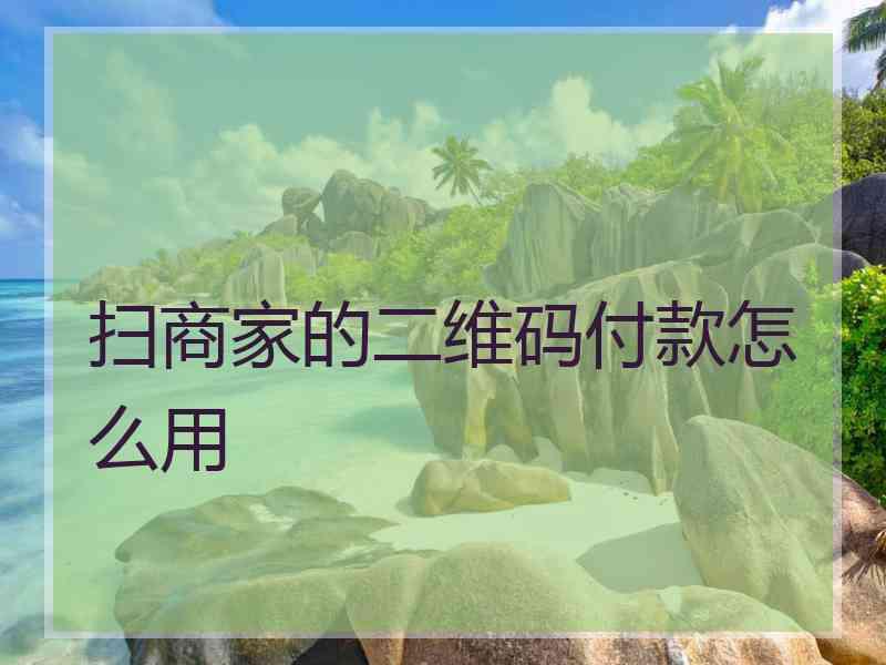 扫商家的二维码付款怎么用