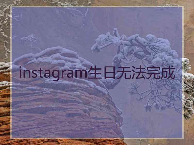 instagram生日无法完成