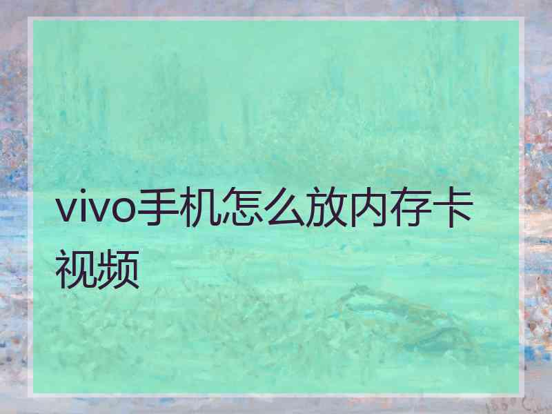 vivo手机怎么放内存卡视频