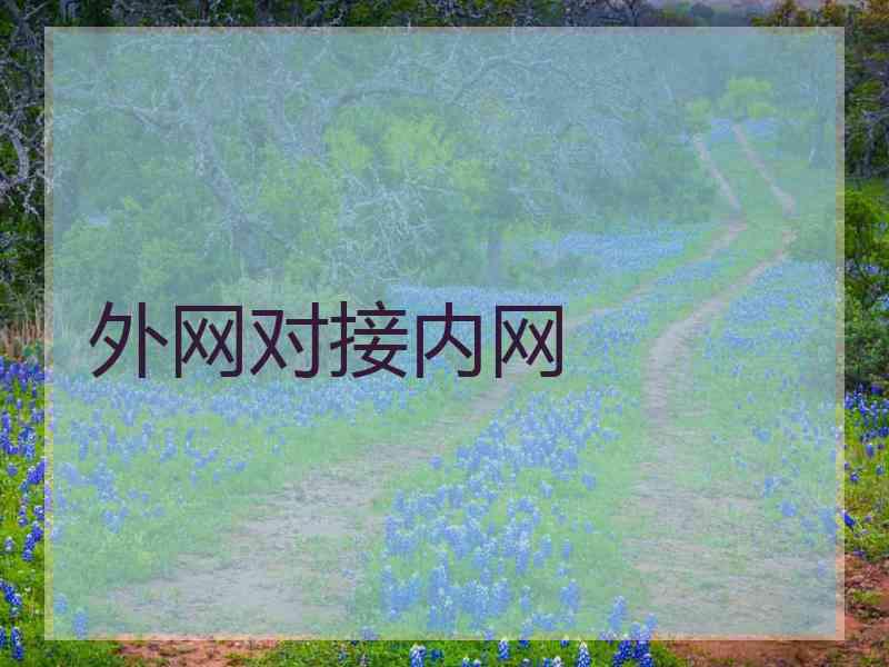 外网对接内网