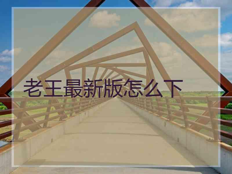老王最新版怎么下