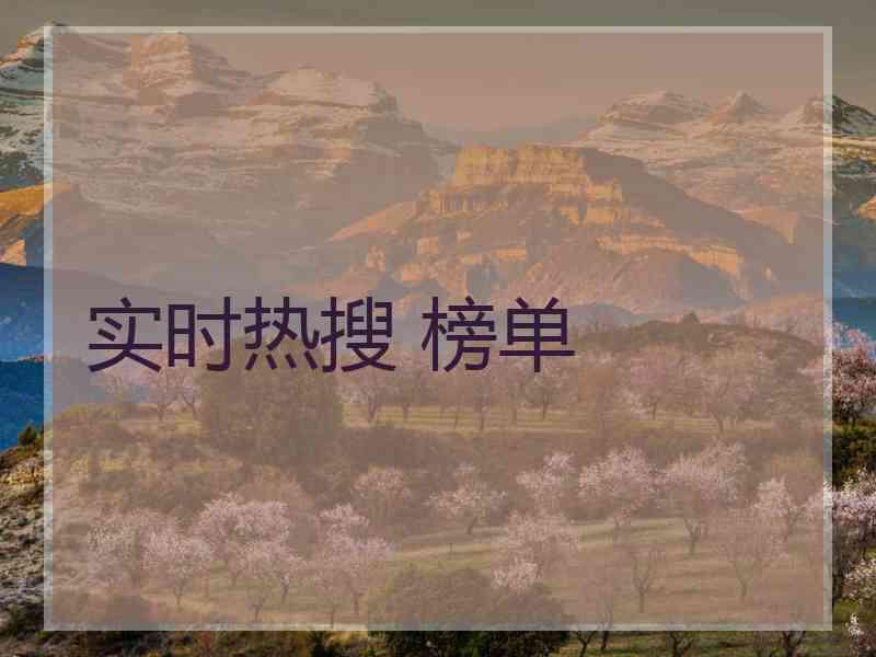 实时热搜 榜单