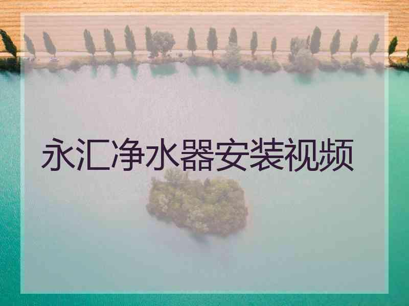 永汇净水器安装视频