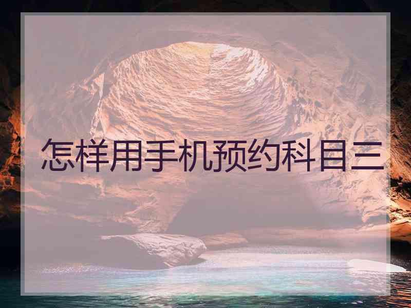 怎样用手机预约科目三