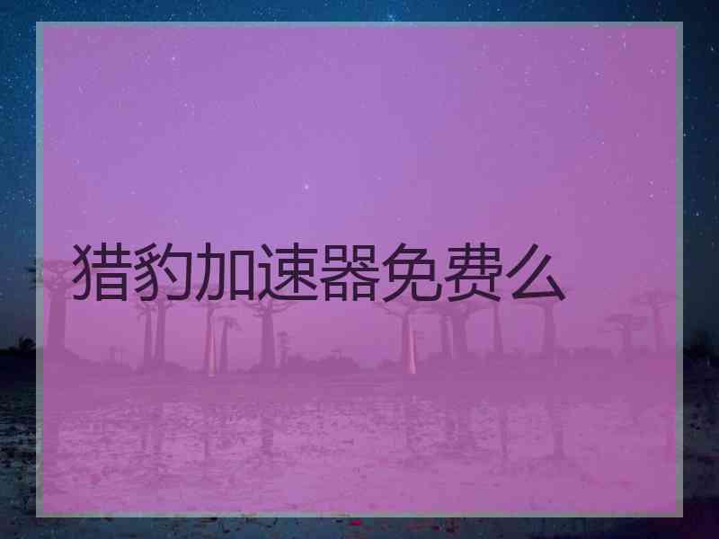 猎豹加速器免费么
