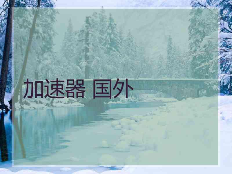 加速器 国外