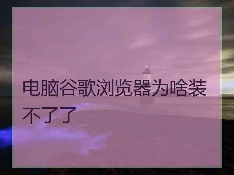 电脑谷歌浏览器为啥装不了了