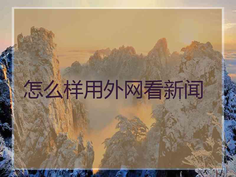 怎么样用外网看新闻