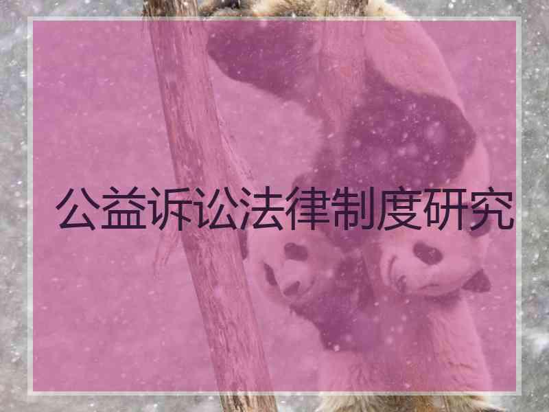 公益诉讼法律制度研究