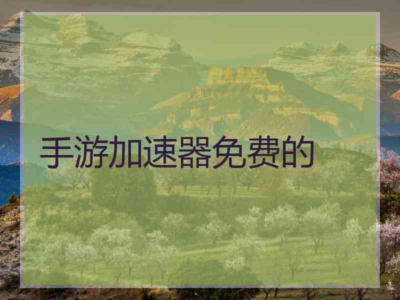 手游加速器免费的