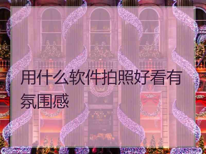 用什么软件拍照好看有氛围感