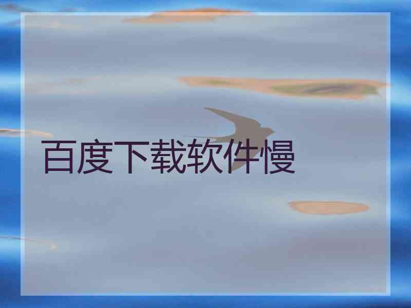 百度下载软件慢