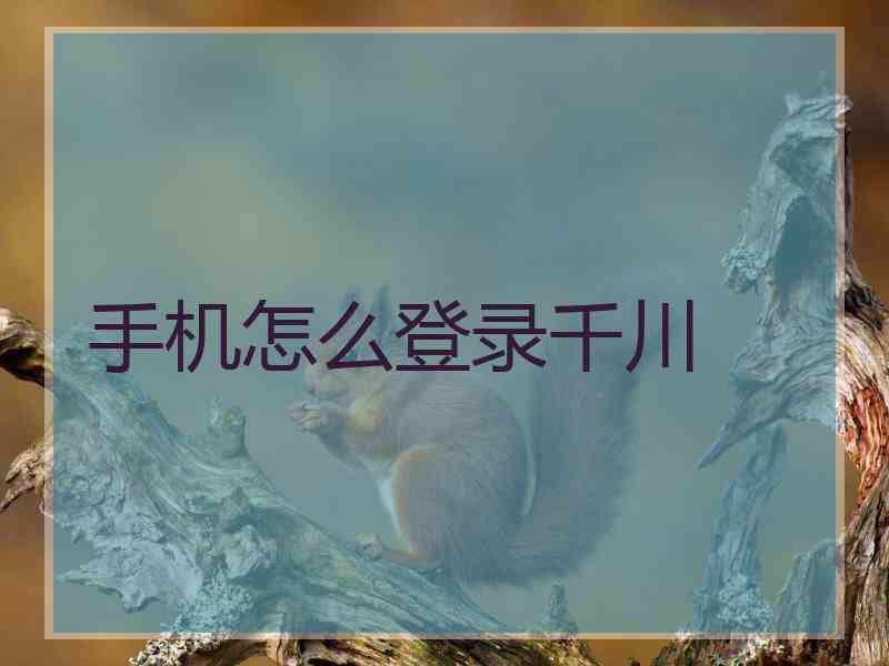 手机怎么登录千川