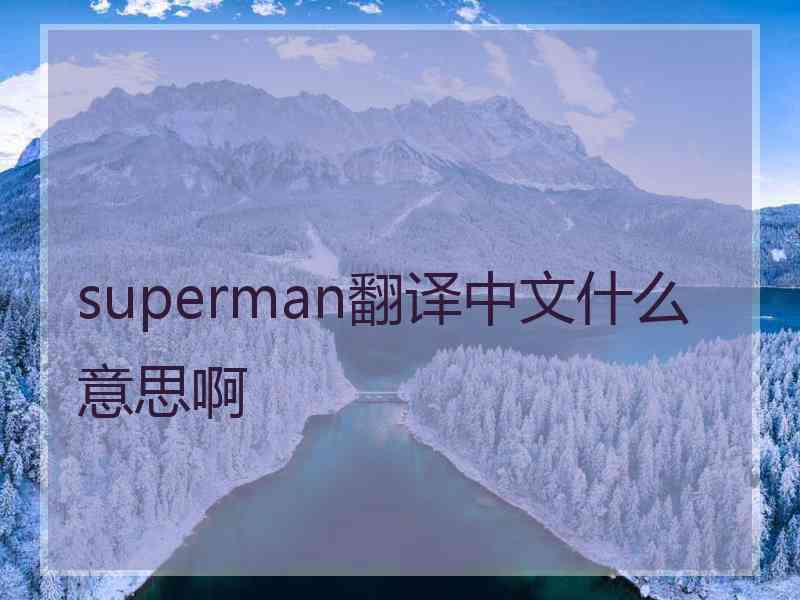 superman翻译中文什么意思啊