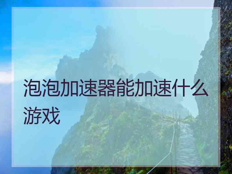 泡泡加速器能加速什么游戏