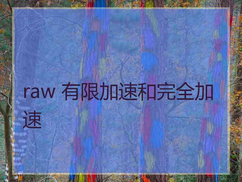 raw 有限加速和完全加速