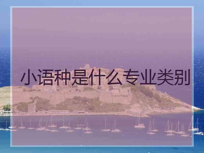小语种是什么专业类别