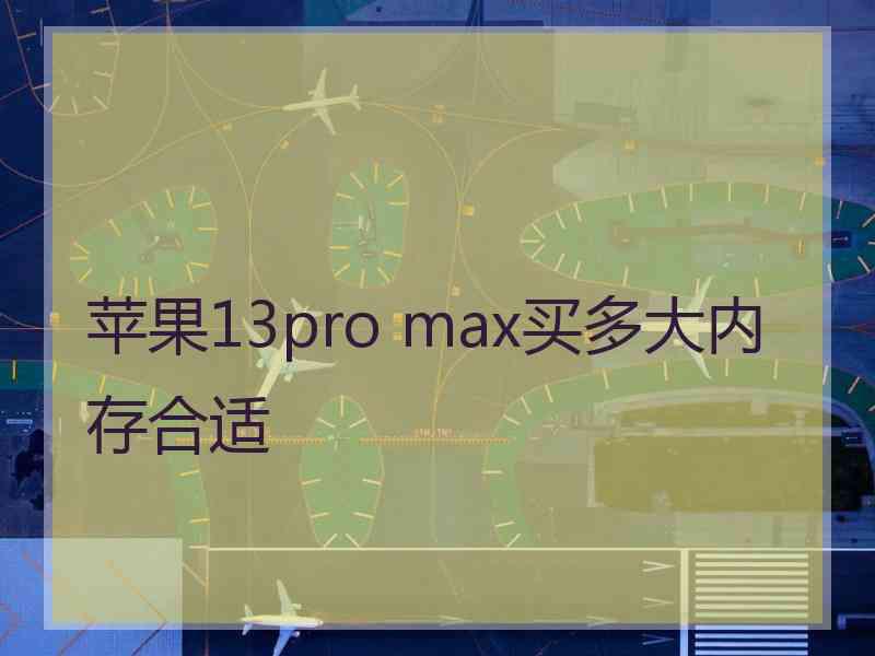 苹果13pro max买多大内存合适