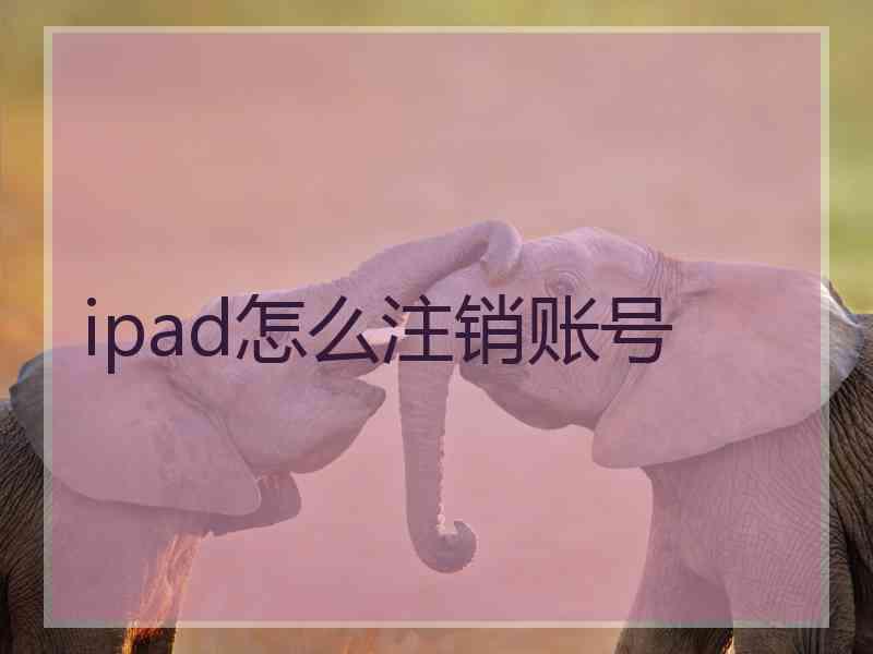ipad怎么注销账号
