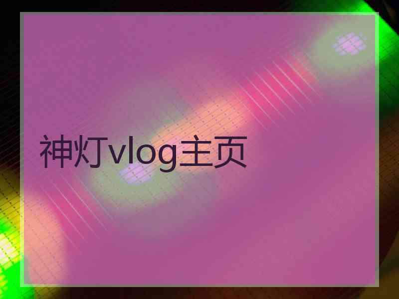 神灯vlog主页