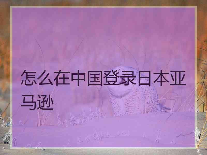 怎么在中国登录日本亚马逊