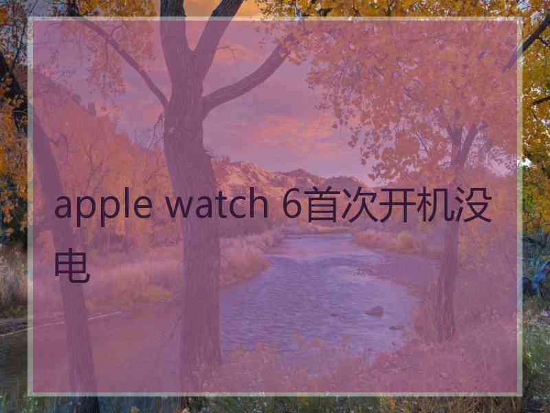 apple watch 6首次开机没电