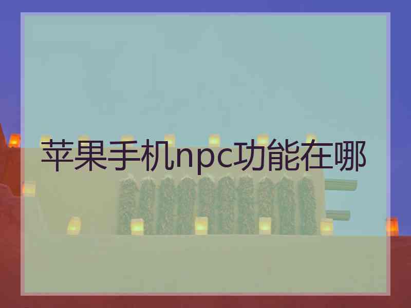 苹果手机npc功能在哪