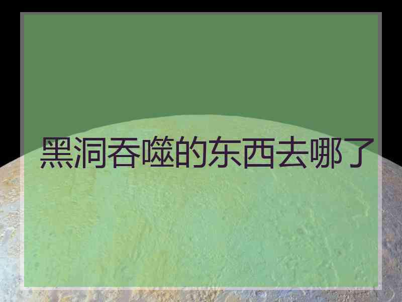 黑洞吞噬的东西去哪了