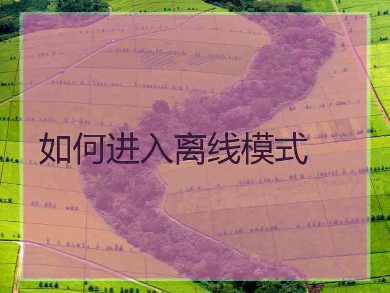 如何进入离线模式
