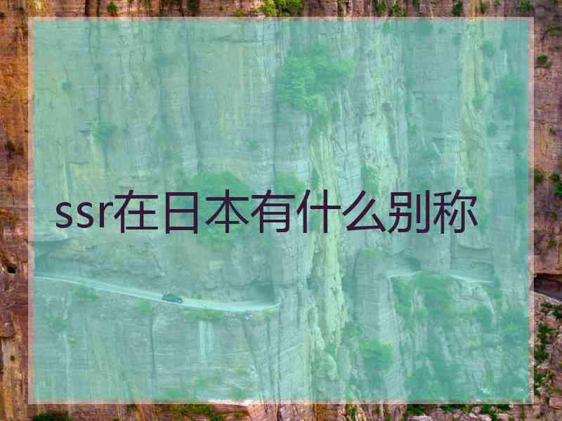 ssr在日本有什么别称