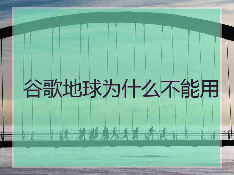 谷歌地球为什么不能用