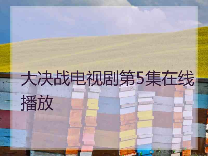 大决战电视剧第5集在线播放