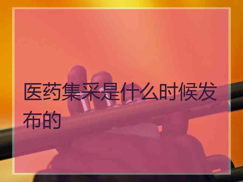 医药集采是什么时候发布的