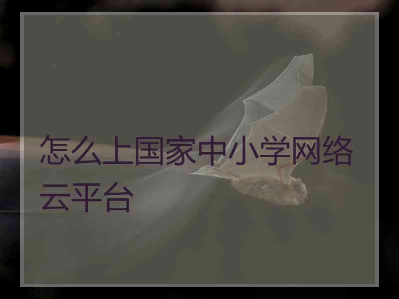 怎么上国家中小学网络云平台