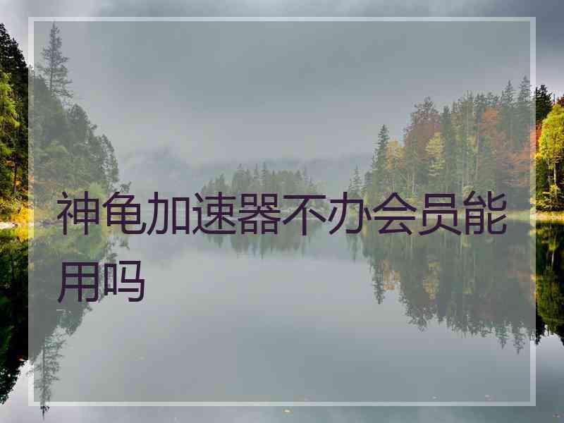 神龟加速器不办会员能用吗