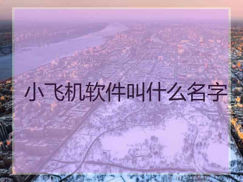 小飞机软件叫什么名字
