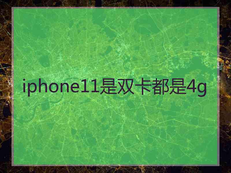 iphone11是双卡都是4g