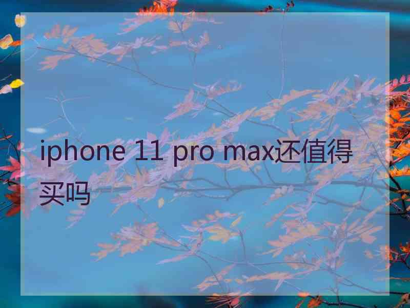 iphone 11 pro max还值得买吗