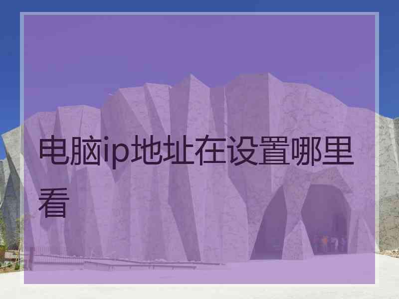 电脑ip地址在设置哪里看