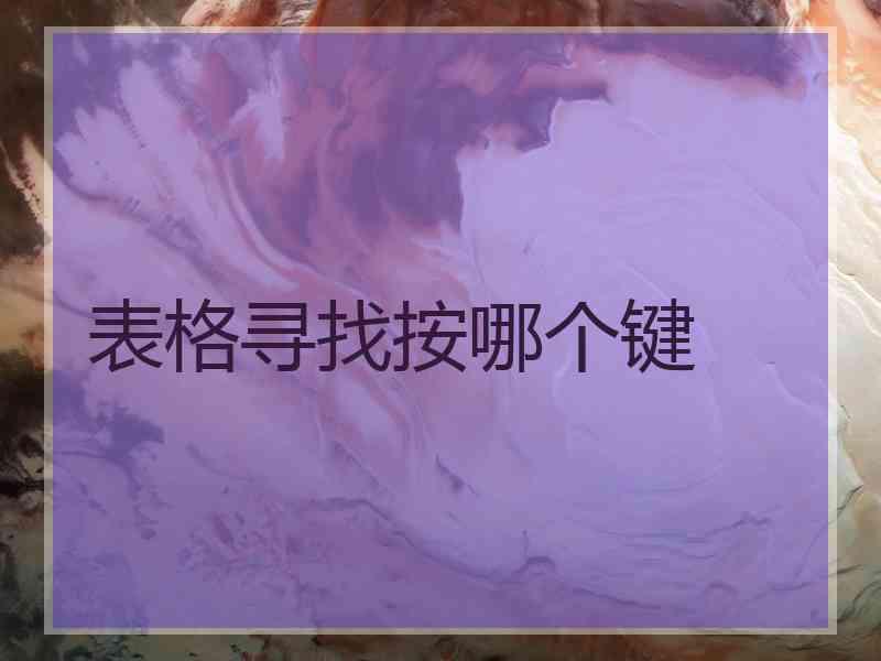 表格寻找按哪个键
