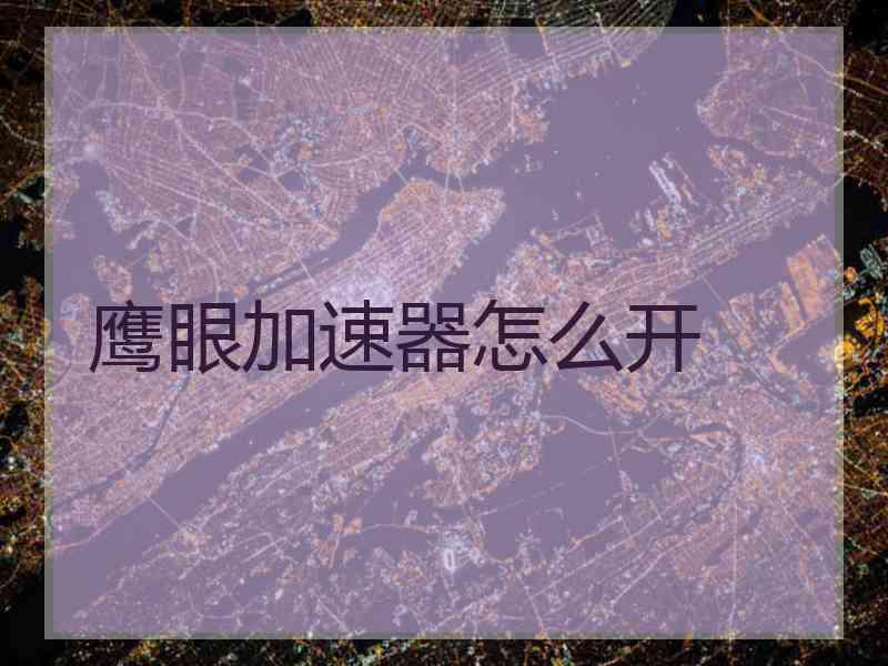 鹰眼加速器怎么开