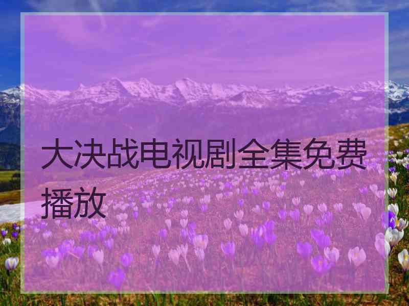 大决战电视剧全集免费播放