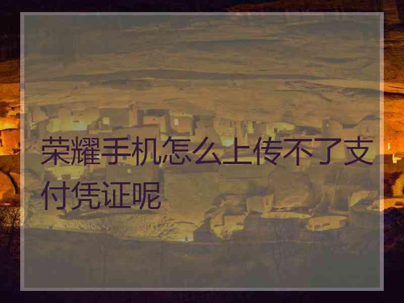 荣耀手机怎么上传不了支付凭证呢