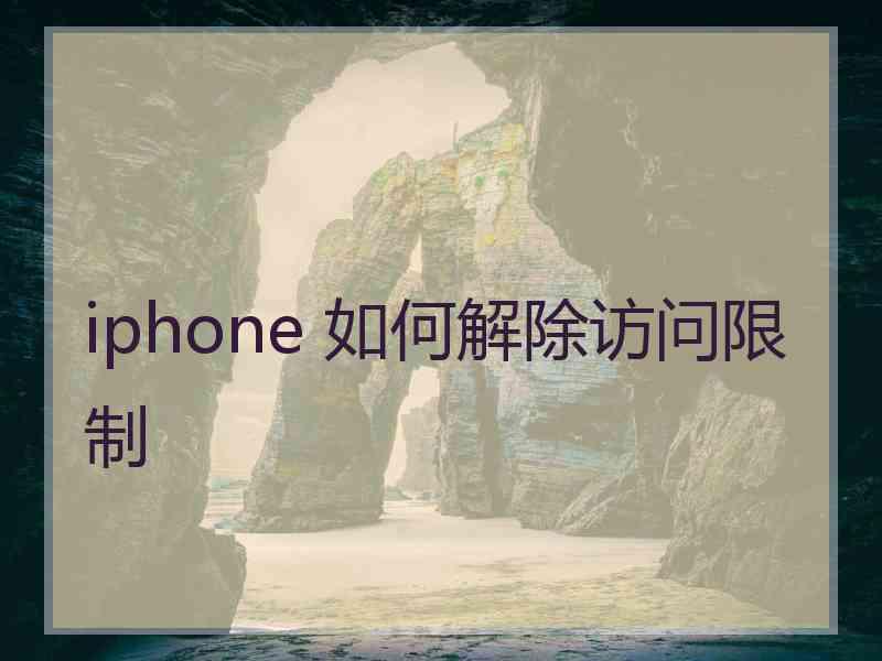 iphone 如何解除访问限制