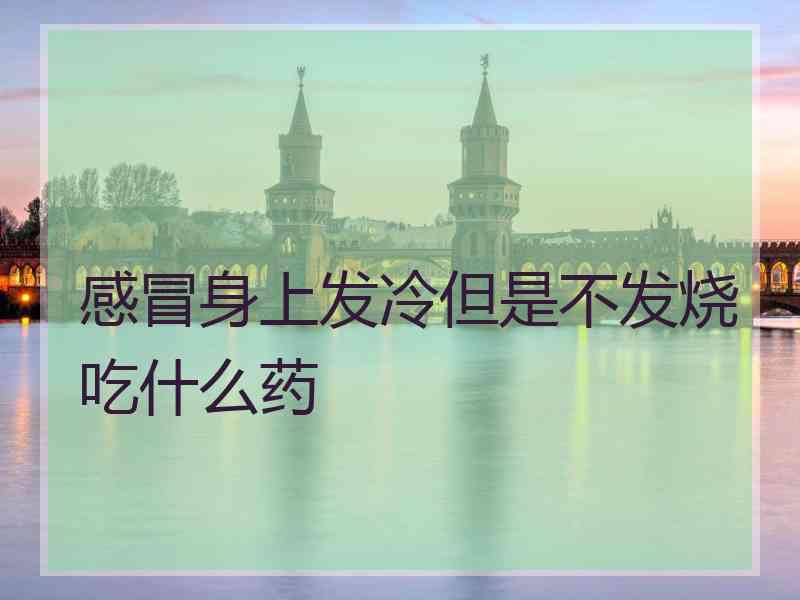 感冒身上发冷但是不发烧吃什么药