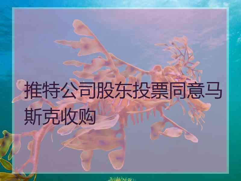 推特公司股东投票同意马斯克收购